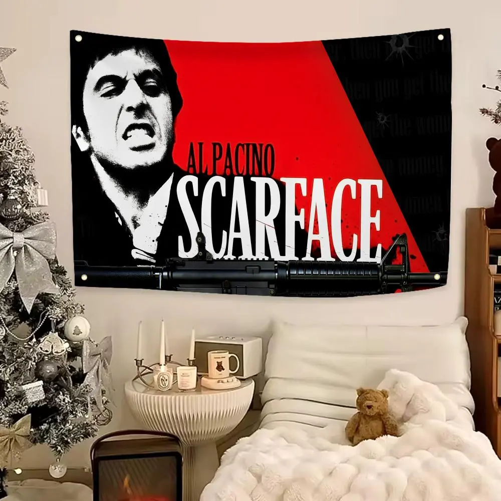 Classics Scarface 1983 Flags Flag - Ultra Soft Skin-Friendly Machine Washable Fade Resistant Banner |     HD Print Lightweight Durable Outdoor Indoor Garden Flag Tapestry Wall Hanging