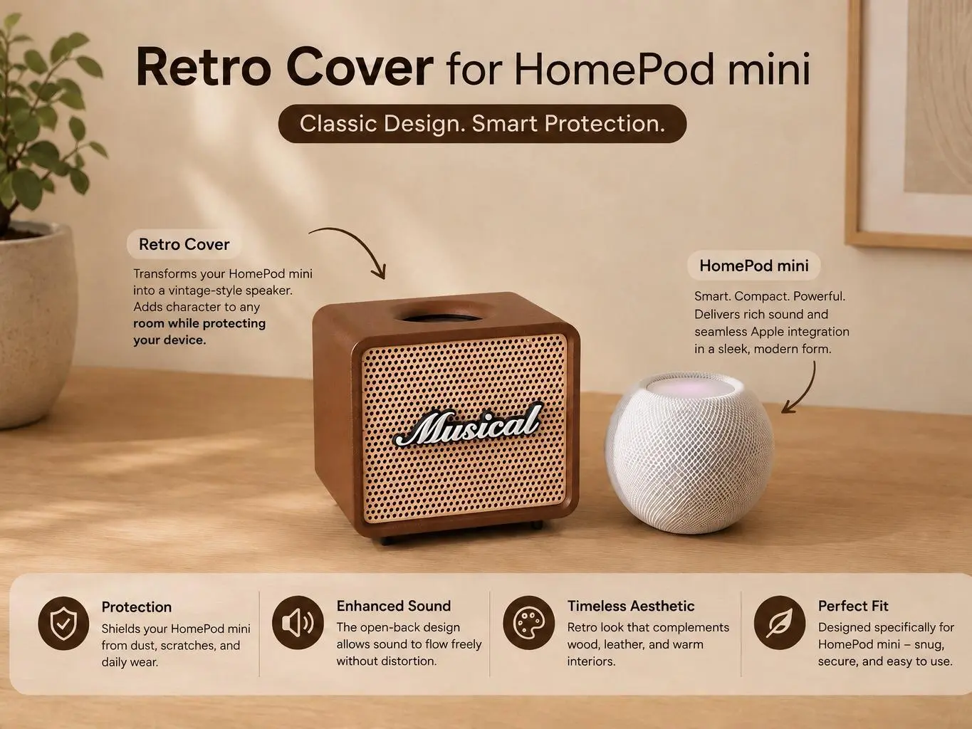 Retro Cover for HomePod Mini | 3D Printed PLA