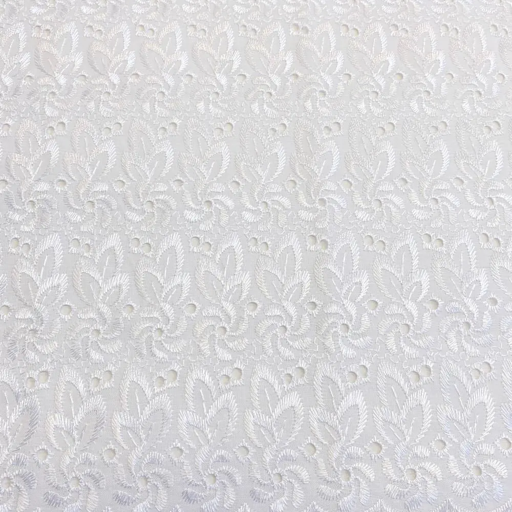 Eyelet Embroidery Fabric| White, 100% Poly Blend, 58"—Sold Per Yard