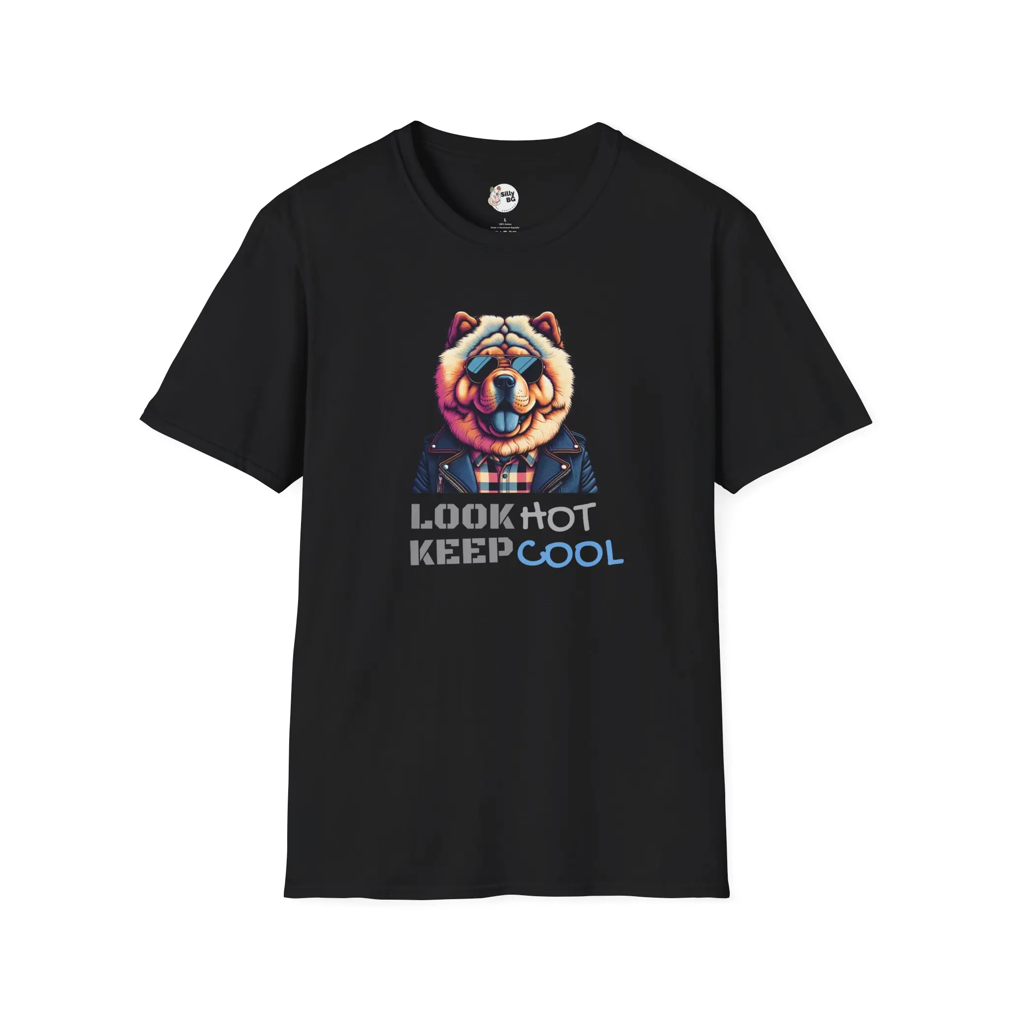 Cool Chow Chow Unisex T-Shirt, Chow Chow Tee, Dog Lover Gift, Pet Owner Shirt, Animal Graphic Top, Biker look Casual Classic Cotton Fabric Fit Womenswear