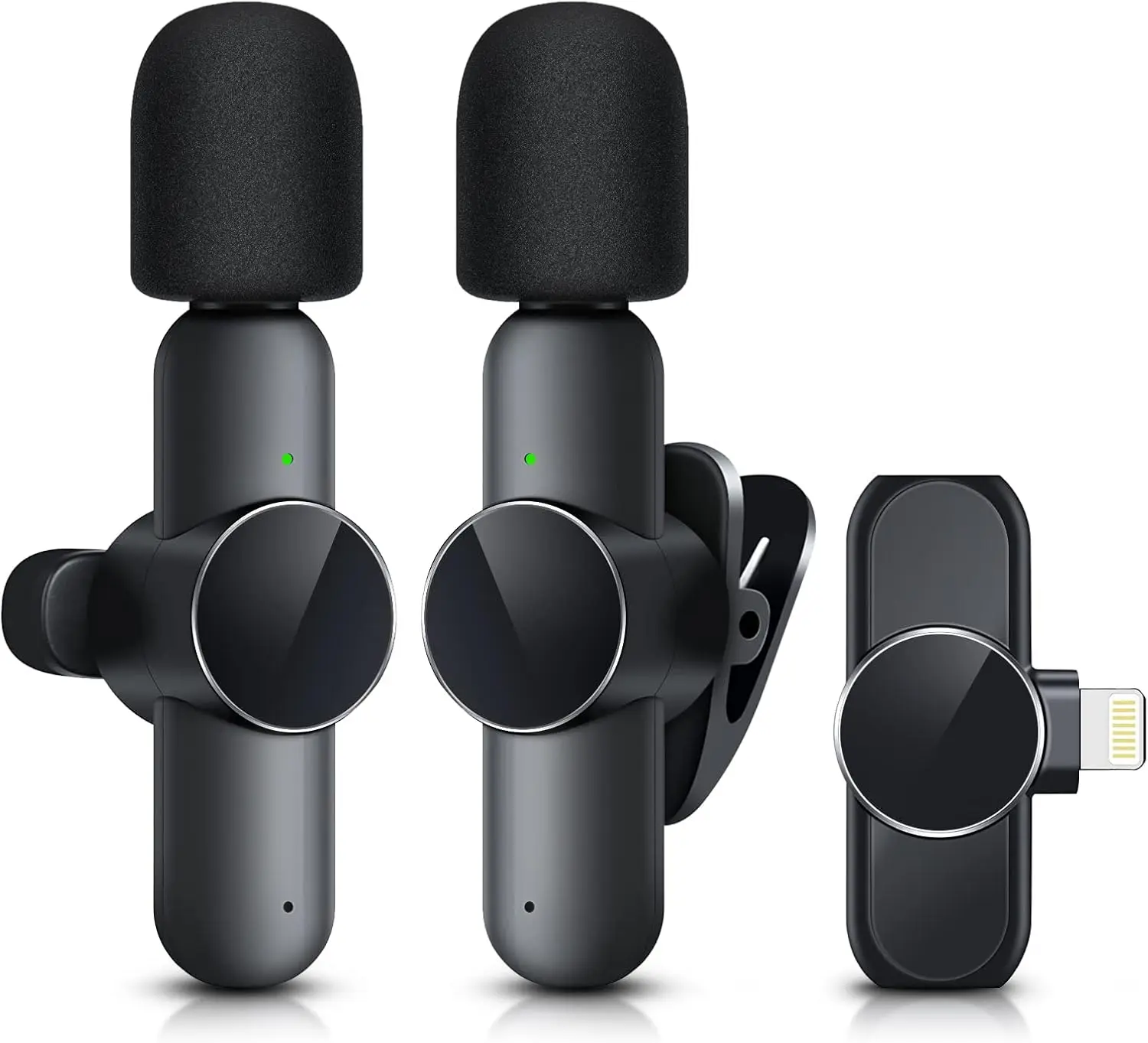 [New Deal] 2 Pack Wireless Microphone Mini Mic for iPhone 7-14 iPad - Suitable for Podcast, Interview, Streaming, Vlog, YouTube & TikTok Audio Plug