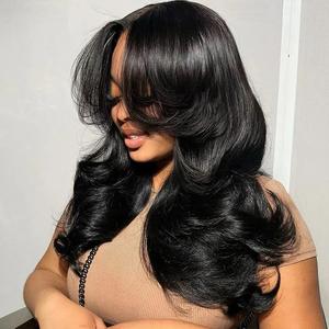Mscoco Face-Framing Curtain Bangs Body Wave Wig Human Hair Wig 6×5 Glueless Hd Lace Wig with Layers Ready To Go Wig