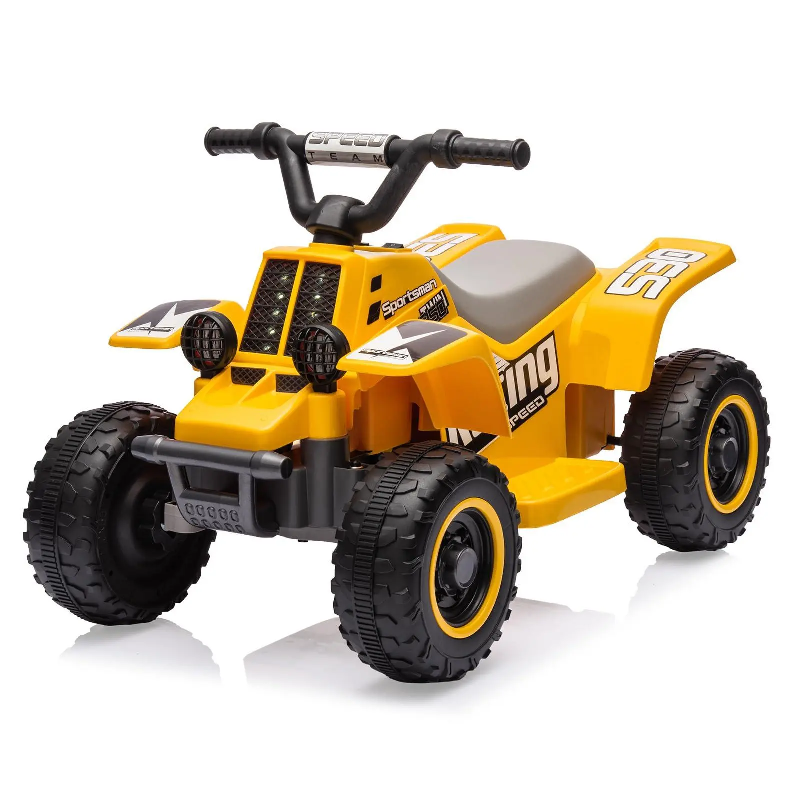 6V Kids Ride On Car,4-Wheeler Quad ATV Play Car for Kids,1.76MPH Max Speed,Ride On Toy for Boys & Girls Gift,Rubber Handles,Push-Button Accelerator,Yellow
