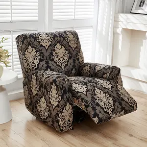 European Style Printed Milk Silk Elastic Recliner Sofa Set, Includes Backrest and Two Armrests, Durable Fabric, Easy Care, Ideal for Hotel Restaurant Office