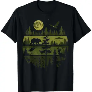 Forest Retro Nature Wildlife Outdoor T-Shirt