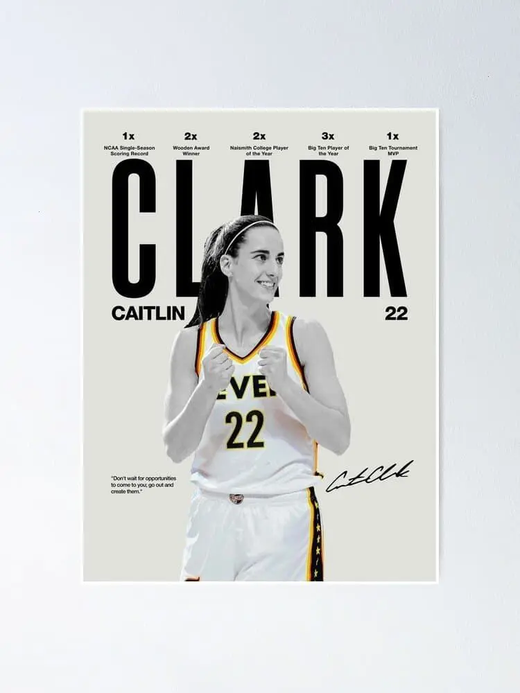 Caitlin Clark Poster, Indiana Fever Poster, NBA Wall Print Photographic Print Poster( Unframed - Print Only )