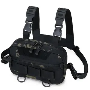 Tactical Chest Vest Bag Backpack Front Rig Pouch Outdoor Camping Cycling Hiking Hunting Climbing Fishing Lure Travel Fanny Pack Fan Hat