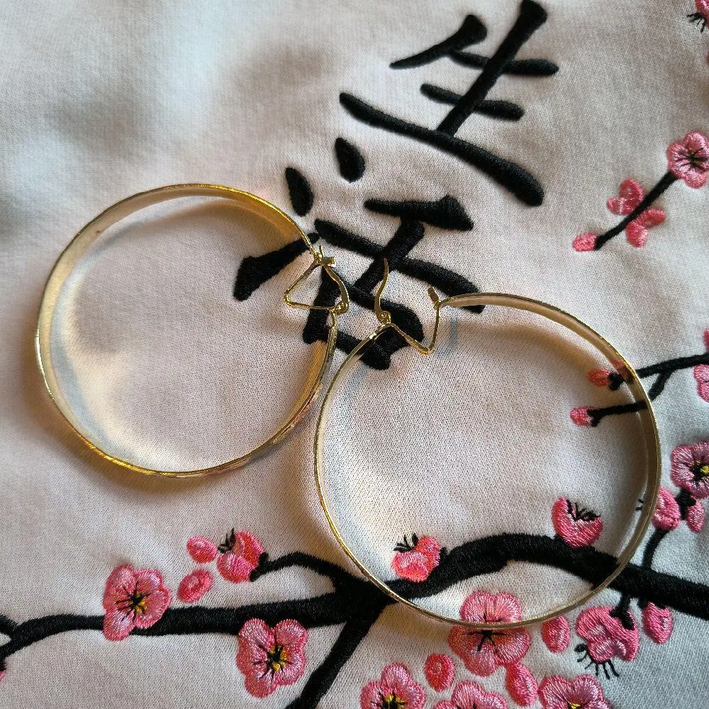 Hoops Earrings Ladies Tricolor 14k Gold Filled  design Argolla Oro Laminado