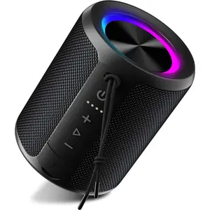 Portable  Speaker, IPX7   Speaker with 20W Loud Stereo Sound, 15H Playtime & Beat-Synced RGB Light, Small Outdoor Speaker for Shower, Pool, Beach, Hiking and Gifts