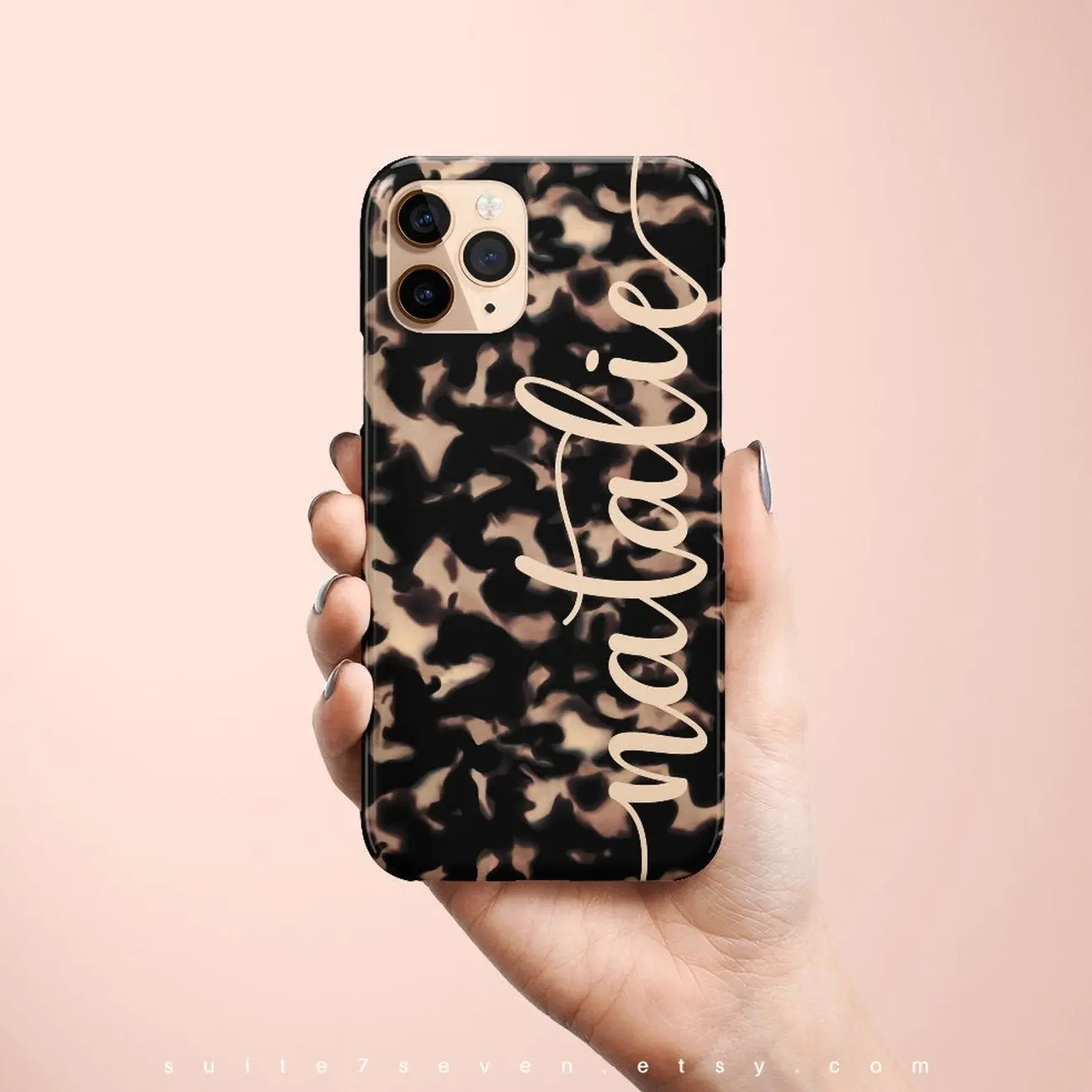 Monogram Tortoise Shell phone 15 Case phone Case phone 14 Pro Case Personalized Cover Tortoiseshell Style phone 13 phone 11 Galaxy Case