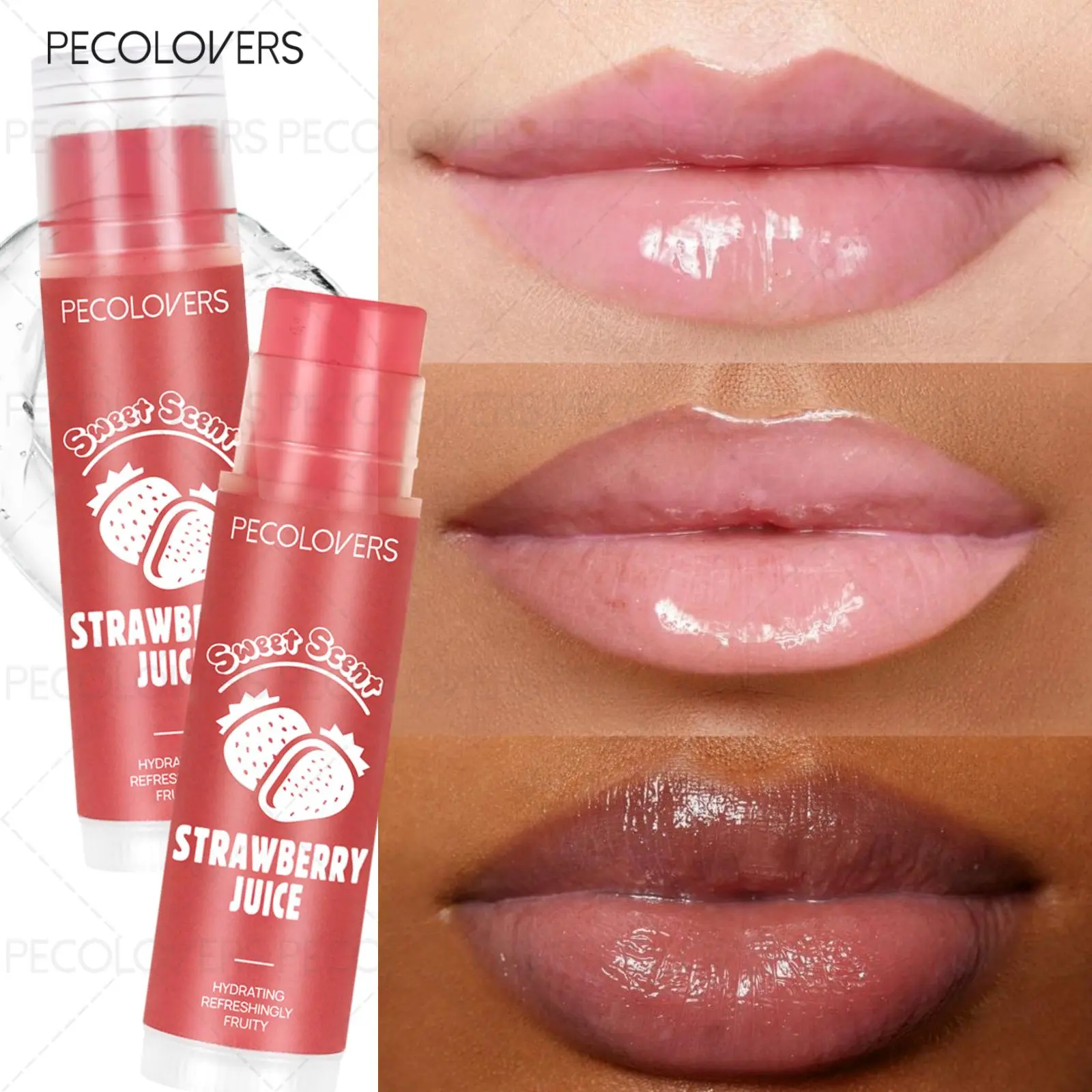 1PC Fruit Lipstick, Natural Moisturizing, Brightening Lips, Lasting Moisture, Hydrating Glossy Balm, Suitable for Autumn and Winter, Lip Makeup, Lip Gloss Stick