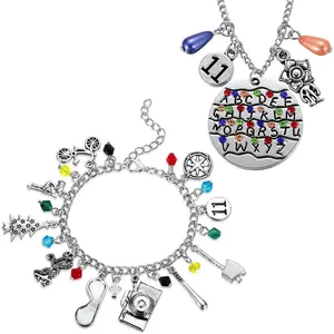 Stranger ABXYZ Necklace And Themed Thin Bracelets Charm  Alphabet Light Halloween   for women and men