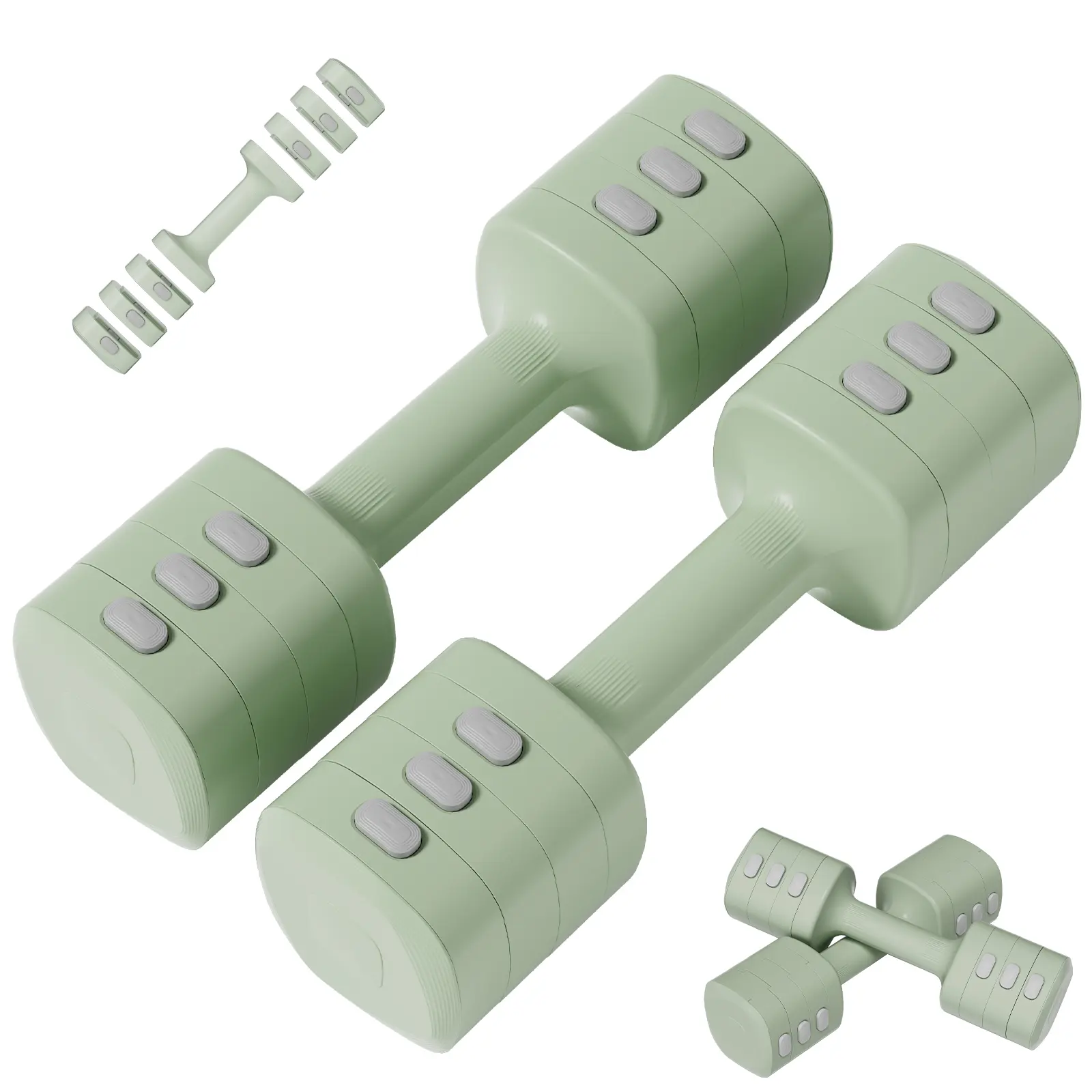 Adjustable Dumbbells 5 lb Dumbbells Bearbro Set of 2 / Pair 11 lb Total Free Weights 4 in 1 Women Hand Weights for Home,Office,Gym Exercise Training 2.2lb 3.3lb 4.4lb 5.5lb Fast Adjust,