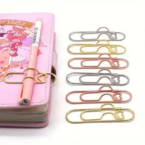 Random Color Metal Pen Clip, 6/700pcs Paperclips with Pen Buckle, Journal Diary Accessories, Stationery Accessories