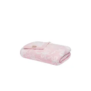 LoveShackFancy Teddy Bow Blanket in Pastry Pink