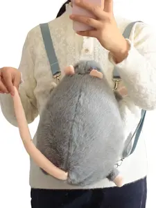 Creative Plush Mouse Backpack, Fuzzy Backpack, Cute Cartoon Bag, Women's Casual Crossbody Purse, Phone Wallet, Party Makeup Storage, School Backpack, Birthday Gift