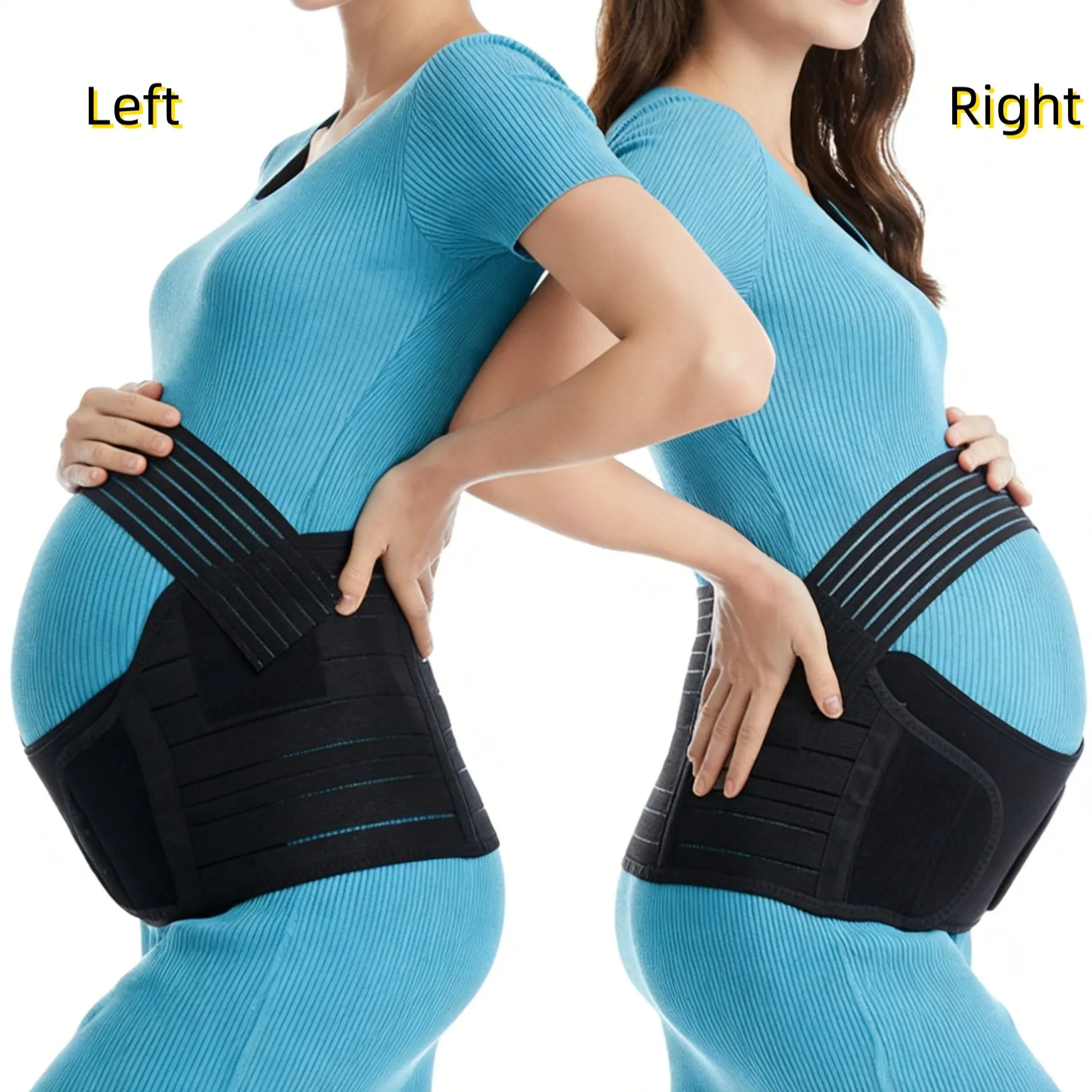 Women's Maternity Support Belt, Breathable Abdominal Compression Strap, Full Elastic Waistband, Adjustable Safety Buckle, Maternity Belly Belt