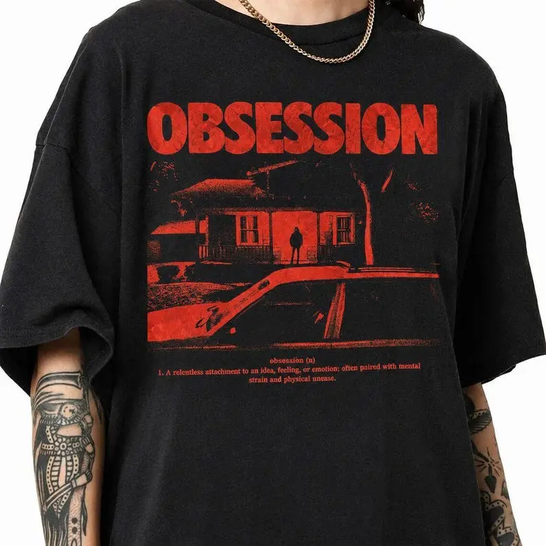 Obsession Movie 2026 Shirt, Definition Graphic Tee, Indie Horro Movie Merch, Creepy House Silhouette Stalker Aesthetic Goth
