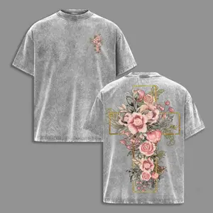 ( DTG Process,100% Cotton, 280g)Romans 66 Unixes Washed T-Shirt, Jesus Tee, Jesus Tshirt , Christian Apparel Streetwear Menswear Oversized Top Men and Women Menswear Tops , Gym Pump Cover Graphic