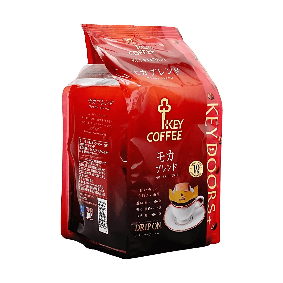 KEY COFFEE Mocha Flavor Drip Coffee Bags - 10 Count (80g) - Authentic Japanese Roast