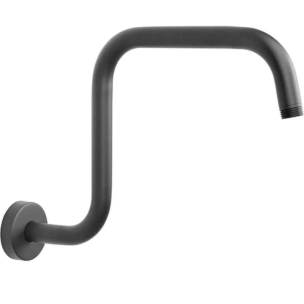 Shower Head Extension Arm, S Shaped High Rise Extender with Flange, Adjustable Shower Head Pipe Arm, Easy Installation, Durable Material, Shower Water Equipment, Bathroom Shower Equipment