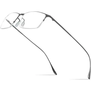Metal Square Eyeglasses,Full Rim Lightweight Glasses Frame for Men 8105