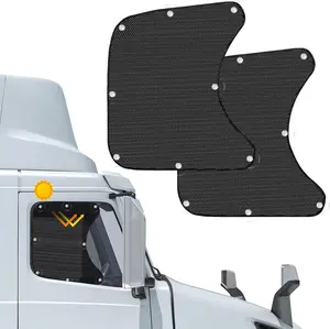 2PCS 23.6 inch x 21.6 inch side window sunshade mesh panel, suitable for Peterbilt 389, Volvo VNL, Fleetlin Cascadia, Argosy, with UV protection function, suction cup design, can keep the car cool and glare free, improving driving safety