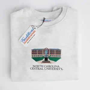 North Carolina Central University Crewneck, Embroidered Sweatshirt