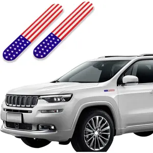2PCS USA American Metal Flag Auto Fender Emblem, American Flag Car Decal, 3D Mini Patriotic Badge Car Sticker, Universal Exterior Accessories Car Emblems and Badges for Most Cars