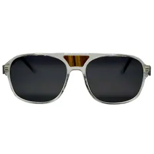 The "Karma" frames are nested with unique natural crystals. Clear frames with Polarized sunglass lenses. Size: 54-16-145