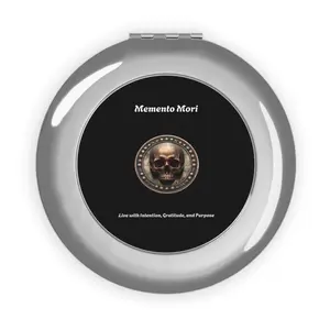 "Memento Mori" Compact Travel Mirror - "Live with Intention, Gratitude, and Purpose"