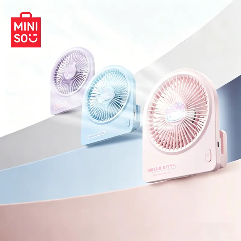 MINISO SR Characters Desktop Fan Quiet Strong Wind USB Plug-in Mini Fan for Office Dormitory Small Personal Cooling Fan Cute Cartoon Design Low Noise Portable Compact Desk Fan for Students Home Office Use,Perfect Gift for Mom,#Summervibes