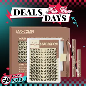 MaxComfi Fox Style Cluster Lashes, Soft Short Segmented False Eye Lashes , MagicFox Vibe-Enhanced Lash Extension Clusters, Bunny Style, Long-Lasting, Waterproof, Super Soft Thin Band, Voluminous Flawless Look, Beginner-Friendly DIY, Summer Vibes