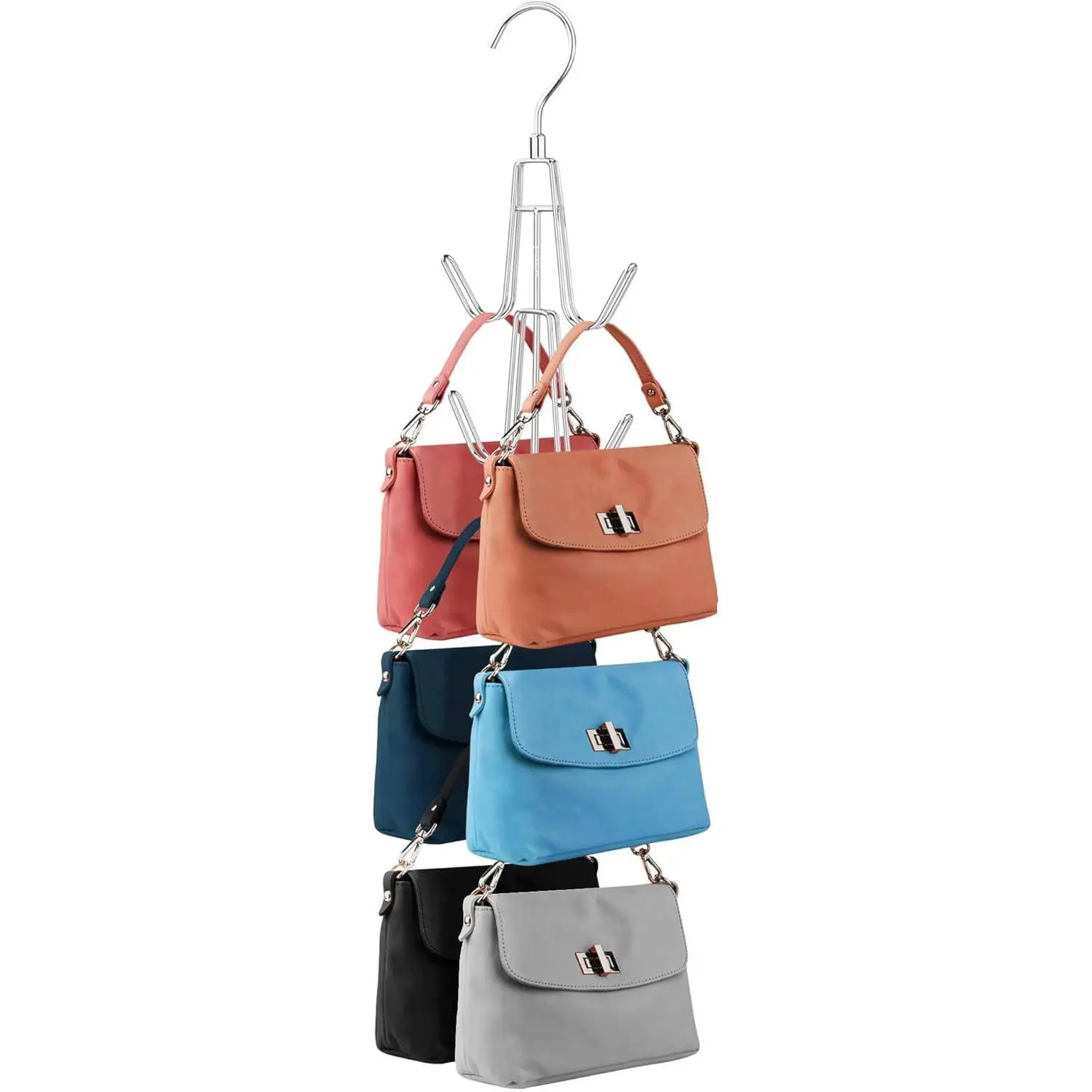 Purse Hanger Organizer for Closet, Hanging Bag Holder, Keeping Purses Visible and in Good Condition, Metal Handbag Storage Hook Backpack Rack Space Saving Hanger,