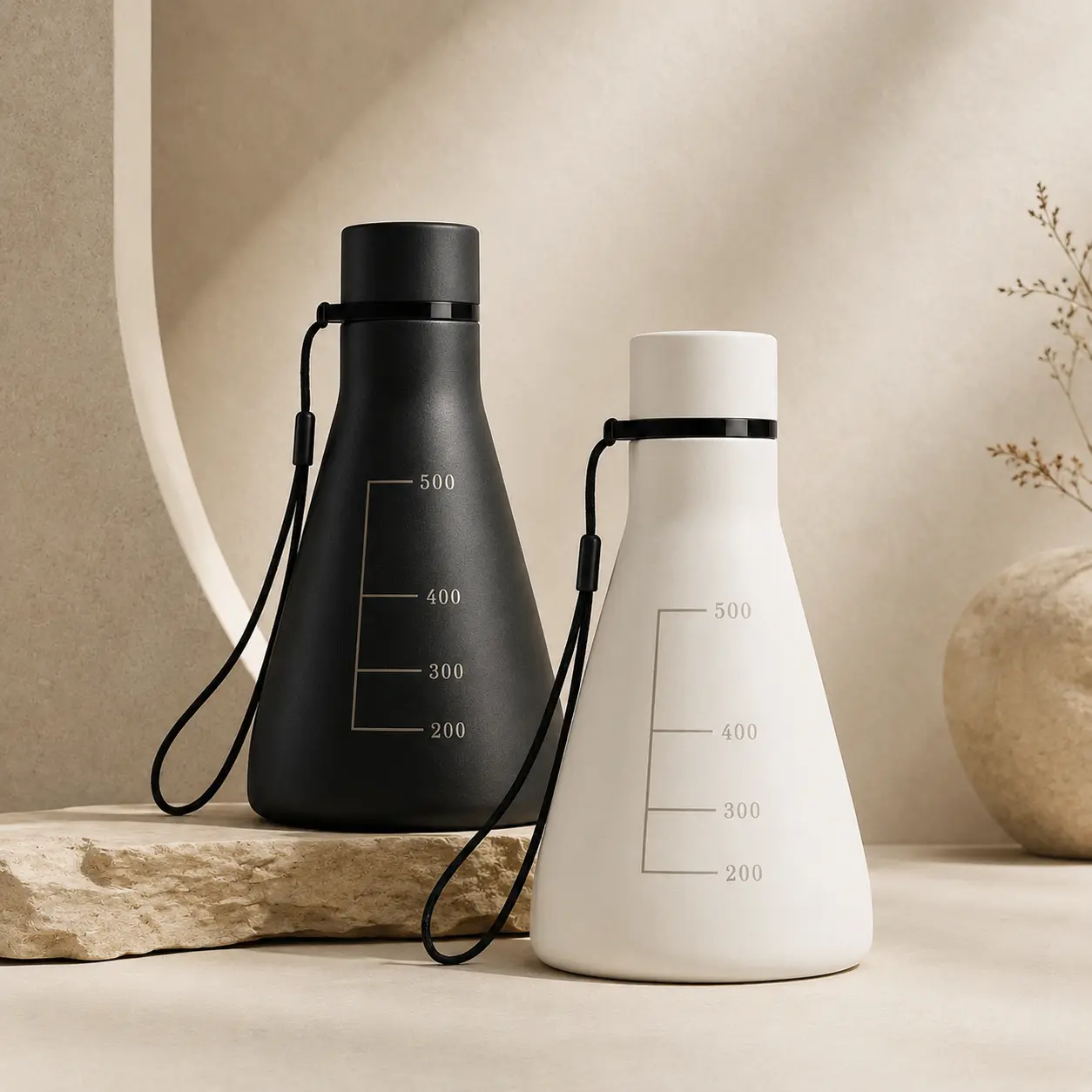 Flask Vessel - 15 oz Vacuum-Insulated Stainless Steel Science Flask Water Bottle | Erlenmeyer-Inspired Drinkware
