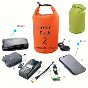 Outdoor Waterproof Bag, PVC Water-Resistant Pack Dry Bags Waterproof for Swimming, Rafting, Hiking, Keeps Gear Dry, 2L Capacity, Ideal for Outdoor Activities