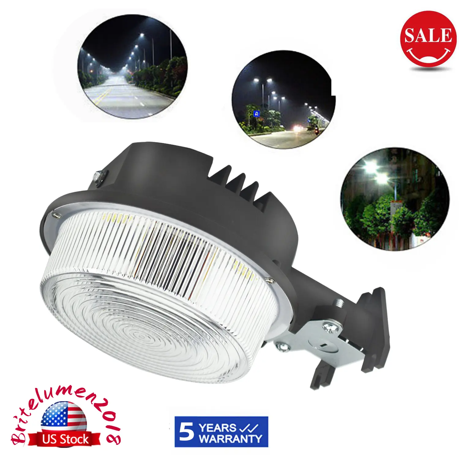 SEURON 75W 7800LM LED Barn Light Outdoor Dusk to Dawn 5000k Street Area Daylight with Photocell for Garden Farmhouse Warehouse US Stock 5 Years Warranty - Safety, Aluminum Alloy