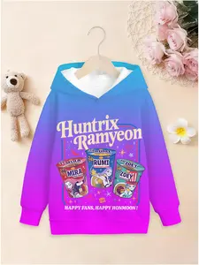 Cute Girl Kpop Demon Hunters 3D Print Fitted Hoodie, Comfortable Fashion Long Sleeve Pullover, Perfect for Autumn Winter Seasons, Casual Daily Wear