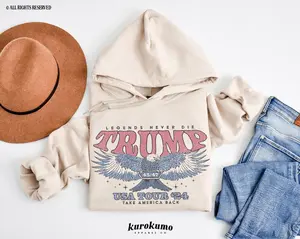 Retro Dtrump 2024 Election Hoodie Take America Back Republican Sweatshirt 80s Vintage Style MAGA Sweater Eagle Graphic Hoodie 45 47 Hoodies