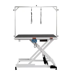 VEVOR 50" Electric Pet Grooming Table,  Heavy Duty Dog Grooming Arm for Large Dogs, Height Adjustable Dog Grooming Station, Anti Slip Tabletop/Dog Grooming Station, Max Bearing 400LBS