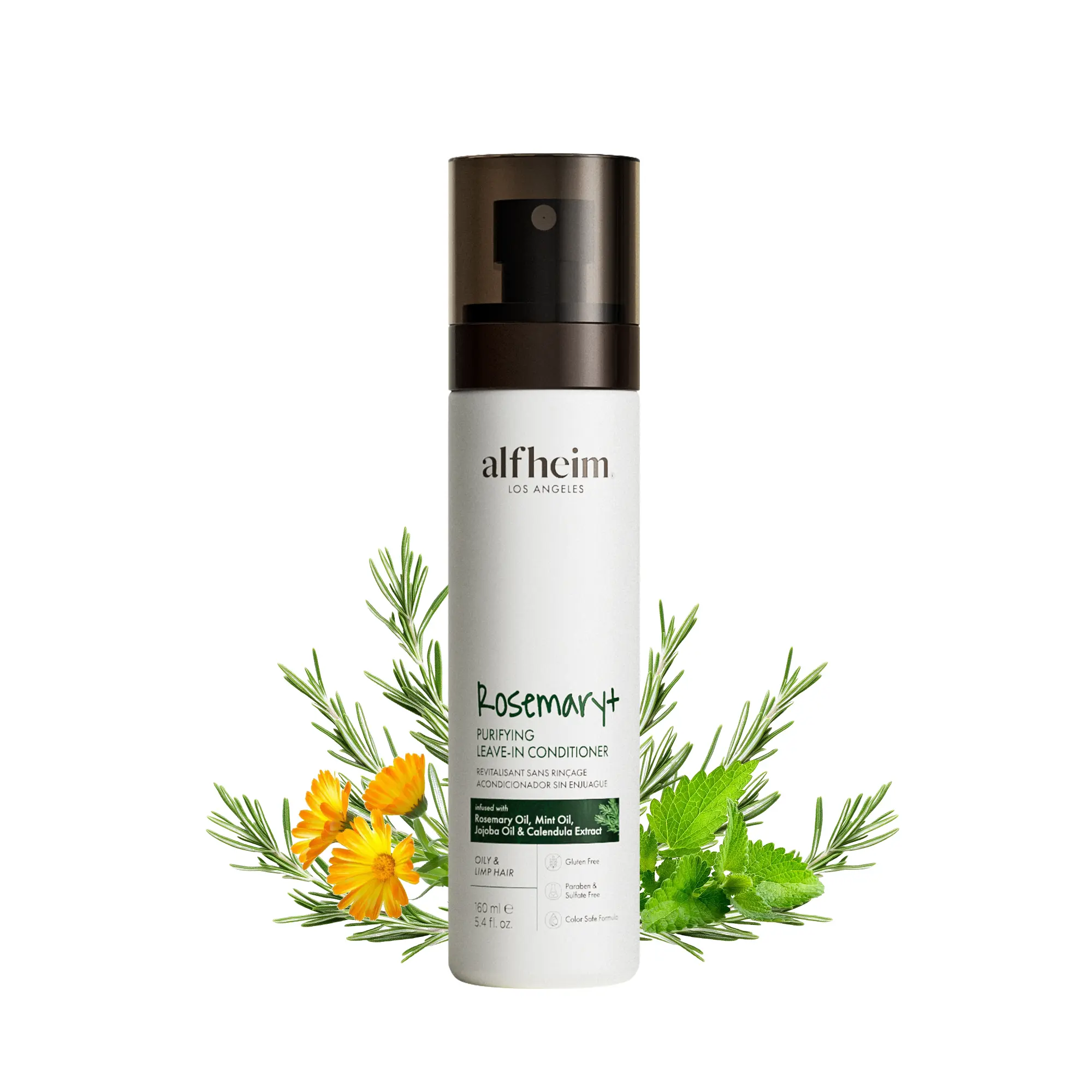 Rosemary Leave-In Conditioner Spray Heat Protection Locks Moisture Adds Shine With Peppermint Rosemary Perfect For Blow-Dry Styling Long-Lasting Care Cleansing Haircare