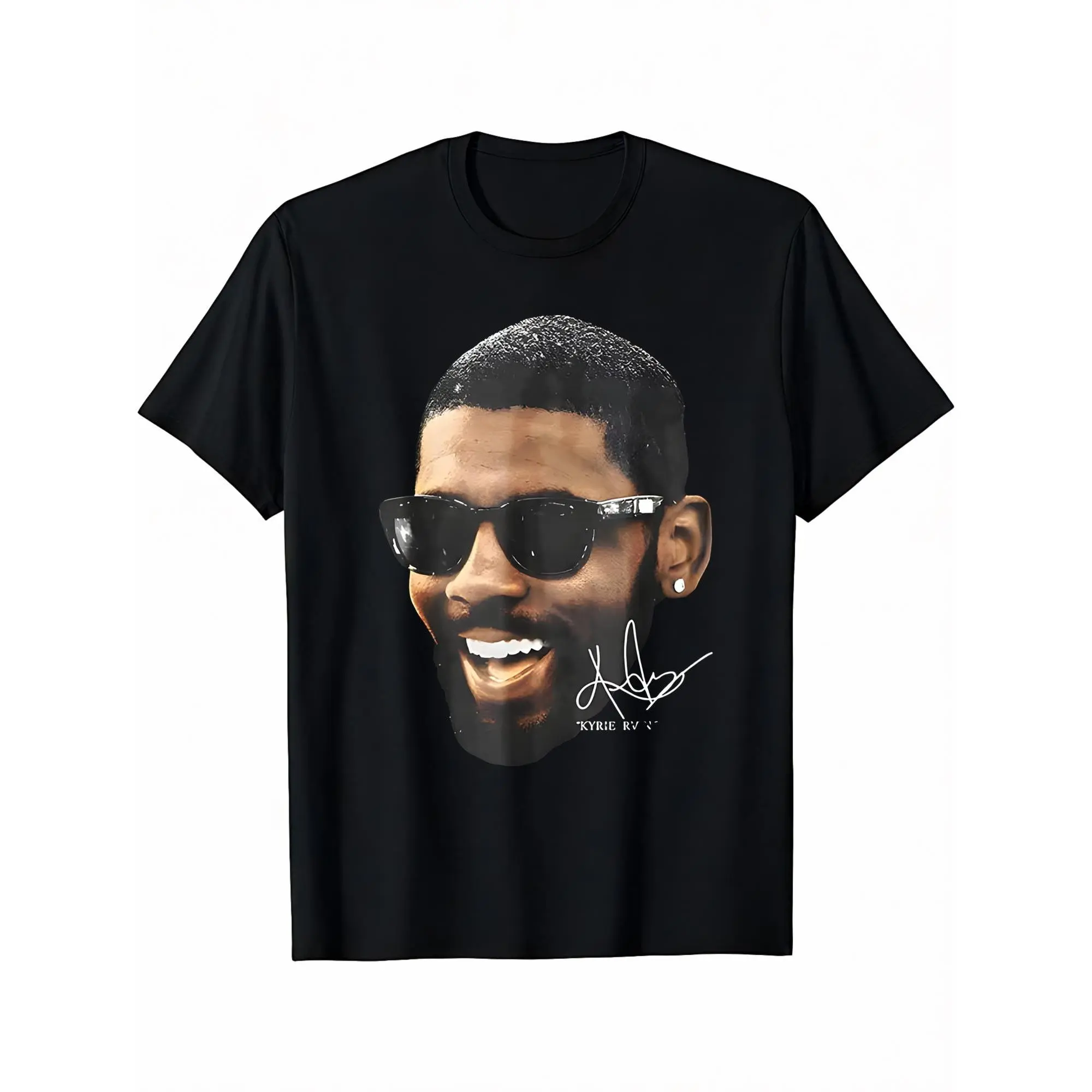 Men's 100% Cotton Round Neck Shortsleeve T-Shirt - Fitted Cut Basics, Kyrie Irving Big Face Slam Graphic SLAM Cover Print, Casual Sports Streetwear Top, Valentine's Day Gift Option, Valentines Day