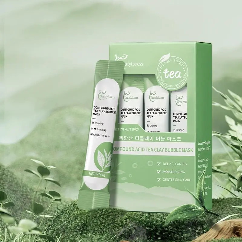 Centella Asiatica Bubble Mask | 10-Second Auto-Foaming | Tea & Centella Clay | Gentle Daily Use | Refreshing Skin Feel (1 BOX, 12pcs)
