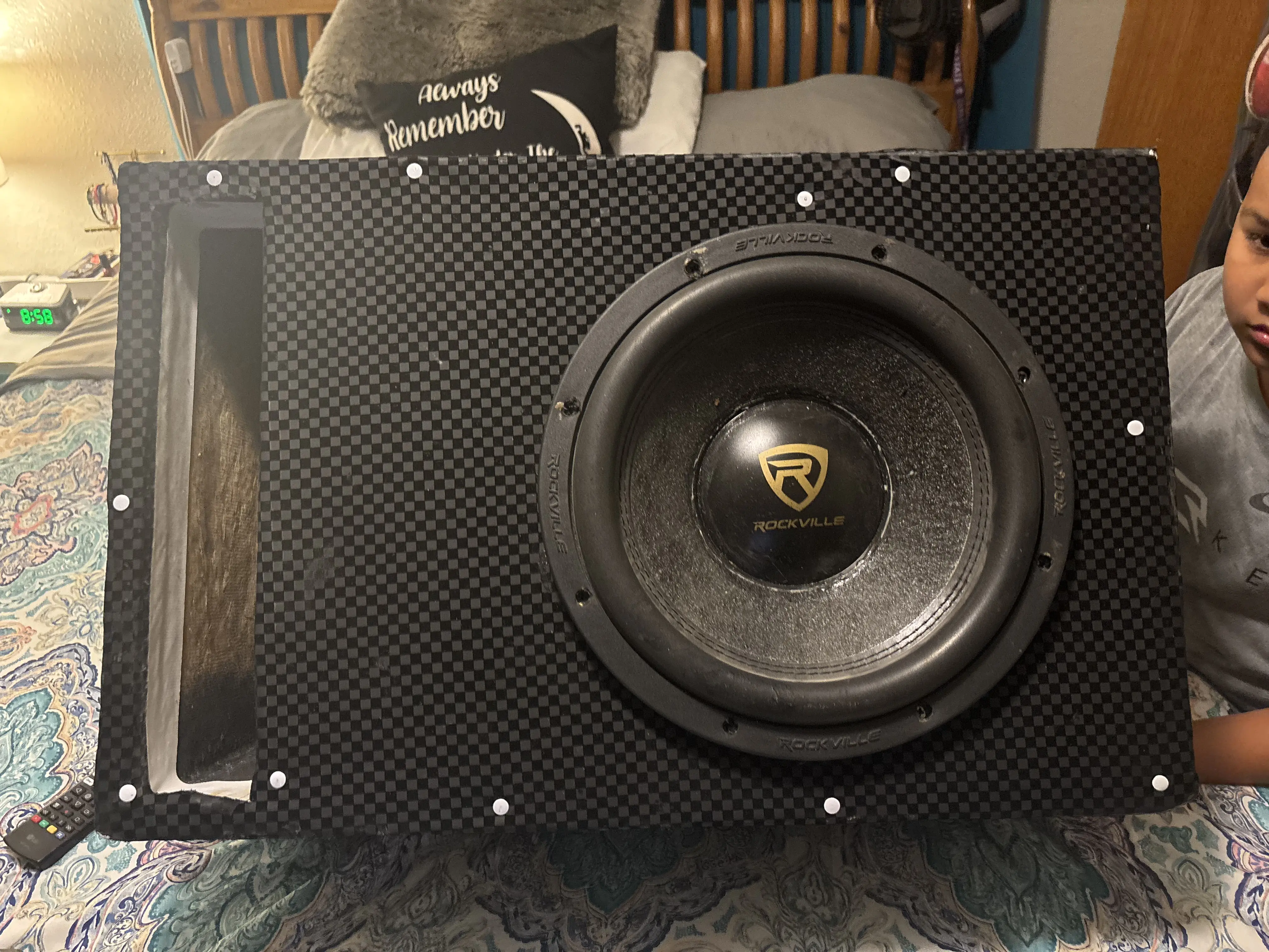 4000 W Rockville 12 inch car speaker, custom box