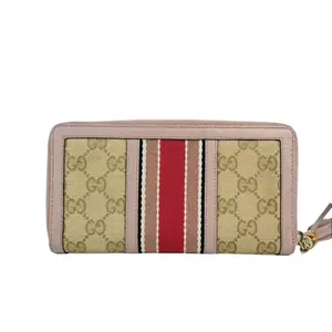 Pre-owned GUCCI Fabric Small Leather Goods GG Logo Supreme Wallet