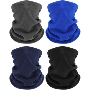 4 Pieces Winter Neck Warmers Fleece Gaiter Windproof Face Covering(Sheet)