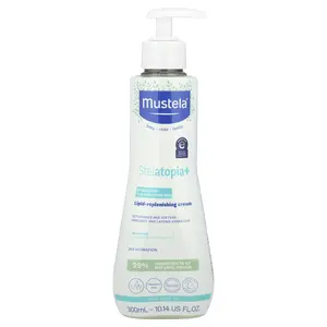 Mustela Family, Stelatopia+ Lipid-Replenishing Cream, Extremely Dry to Eczema-Prone Skin, 10.14 fl oz (300 ml)
