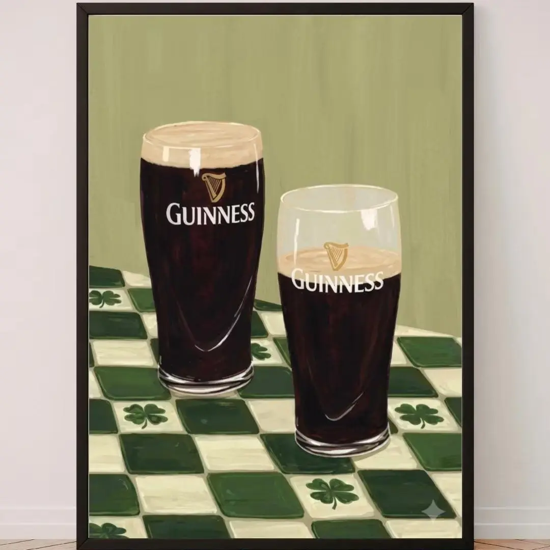 Vintage Guinness Print Irish Pub Bar Wall Art Retro Home Decor Unframed Poster
