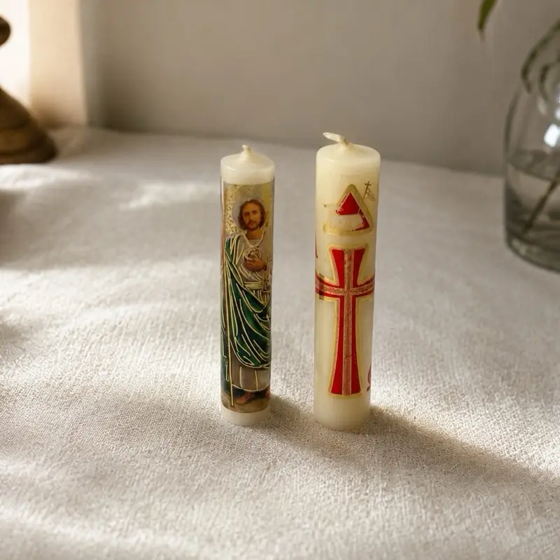 12pcs Elegant Mini Prayer Candle Pack, Religious Events Memento Decorations with Free Bags, Enhance Ceremonial Atmosphere for Baptism-Communion, Thoughtful Festive Party Supply Addition, Thoughtful Addition
