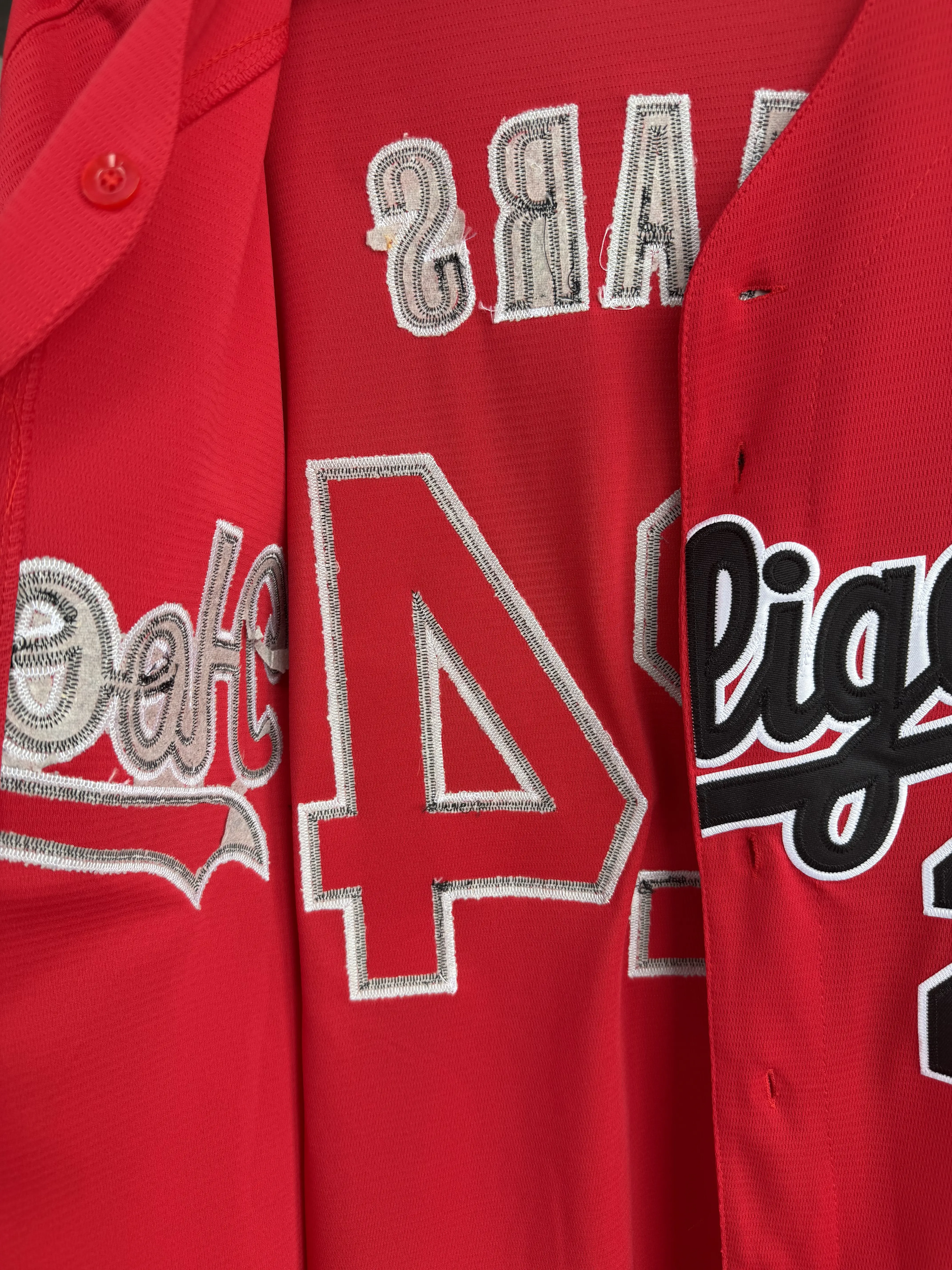 Men's Hooligans Mars 24K Baseball Jersey White Red Embroidery